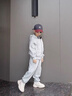 G.DUCKKIDS小黃鴨童裝男童套裝春秋季新款兒童外套連帽反光條男孩衣服兩件套 灰色 160 建議13~14歲【150-160cm】c 曬單實(shí)拍圖