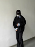 試衣間 美式復(fù)古假兩件衛(wèi)衣男秋高街長(zhǎng)袖寬松套頭條紋POLO領(lǐng)上衣 黑色 XL 曬單實(shí)拍圖