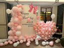 優(yōu)益貝18歲成年禮生日布置場(chǎng)景裝飾成人生日派對布置男士女生KT板背景墻 粉色簡(jiǎn)約生日布置 曬單實(shí)拍圖