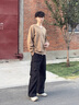 哈吉斯（HAZZYS）男裝 春秋季大logo長(zhǎng)袖衣服休閑男上衣圓領(lǐng)衛(wèi)衣男ABTZE0CCF02 駝色CM XL （180/100A 50） 曬單實(shí)拍圖
