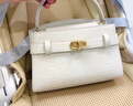 CHARLES&KEITH鱷魚(yú)紋凱莉包手提斜挎婚包包女包生日禮物CK2-50270880-1 Ivory象牙色 S 曬單實(shí)拍圖