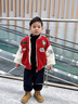 G.DUCKKIDS小黃鴨童裝男童外套秋冬加絨加厚男寶寶毛毛衣帥氣兒童棒球服冬裝 紅色 90 建議1~2歲【 80-90cm】cm 曬單實(shí)拍圖