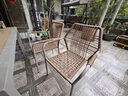 藤朝家具（Teng chao jia ju）戶外桌椅套裝北歐創(chuàng)意桌椅庭院花園院子桌露天露臺休閑別墅編繩桌 格麗4椅+150CM大板柚木色長桌 曬單實拍圖