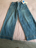 逸陽(yáng)九分直筒牛仔褲女2025年秋季彈力小個(gè)子顯高闊腿褲子 牛仔藍 27 曬單實(shí)拍圖