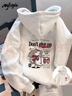 MJ STYLE重磅連帽衛(wèi)衣女2025秋季薄款不加絨寬松休閑美式復(fù)古學(xué)生帽衫上衣 曬單實(shí)拍圖