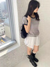 STELLA WEISZ厚底粗跟長筒靴女2025年秋季新款褶皺中高筒彈力堆堆靴不過膝長靴 黑色長筒 37 (240mm) 曬單實拍圖