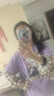 妖精的口袋紫色雪紡拼接印花長(cháng)袖t恤女2025年早秋新款設計感上衣 菱格紫色 S 曬單實(shí)拍圖