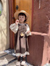 G.DUCKKIDS小黃鴨女童連衣裙秋裝中小童長(cháng)袖碎花裙套裝兒童裙子女寶寶公主裙 咖色 120 建議5~6歲【110-120cm】cm 曬單實(shí)拍圖