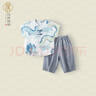 漢宮優(yōu)品男童套裝夏季短袖周歲漢服兒童新中式國風(fēng)嬰兒分衣服龍寶寶夏裝 俏若游龍 110 曬單實(shí)拍圖