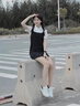 H8小白鞋2025新款秋季百搭莆田鞋子情侶男女內增高厚底休閑運動(dòng)板鞋 白色-黑皮尾（禮盒裝） 37 女碼 曬單實(shí)拍圖