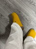 百麗踏牛皮版厚底增高包頭勃肯鞋女2026新款懶人一腳蹬半拖鞋外穿涼鞋 黃色 38 曬單實(shí)拍圖