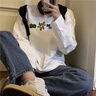 PMOG美式圓領(lǐng)衛衣女復古白色打底衫2025新款情侶寬松內搭長(cháng)袖t恤女 白色印花長(cháng)袖  S 曬單實(shí)拍圖