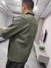 花花公子春秋冬季皮衣男士翻領(lǐng)夾克韓版帥氣拉鏈外套機車(chē)皮夾克青年上衣服 軍綠色8926翻領(lǐng)皮衣  加絨 2XL 曬單實(shí)拍圖