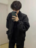 良茨三防飛行夾克外套男加棉加厚秋冬一整套立領(lǐng)棒球服外套工裝沖鋒衣 黑色夾克 XL 120-150斤 曬單實(shí)拍圖