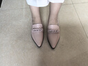 愛(ài)步（ECCO）穆勒鞋女 尖頭單鞋淺口粗跟皮鞋 型塑214243 裸粉色21424301118（牛皮革） 35 曬單實(shí)拍圖