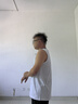 帛芮寬肩背心男純棉運(yùn)動(dòng)無袖背心內(nèi)穿健身籃球跑步男士白色打底汗衫 曬單實(shí)拍圖
