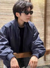 棉致美式立領(lǐng)飛行員夾克外套男春秋季2025新款cleanfit工裝寬松棒球服 D5藏青色【常規(guī)高品質(zhì)38】 XL 120-140斤 曬單實拍圖