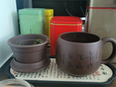 璽翰雅宜興紫砂杯大容量帶過濾茶杯高檔禮品定制茶具男士茶水分離辦公杯 君子懷德隔艙蓋杯 老紫泥  490ml 曬單實(shí)拍圖