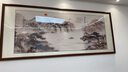 六畫流水生財(cái)山水畫靠山圖客廳裝飾畫國畫辦公室風(fēng)景掛畫書房茶室壁畫 流水生財(cái)A1 88*208cm宣紙+胡桃框(熱賣款） 曬單實(shí)拍圖