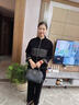 羅蒙（ROMON）媽媽裝中老年女裝新中式春秋季套裝洋氣外套2025新款金絲絨兩件套 黑色套裝 5XL  （建議145-165斤） 曬單實(shí)拍圖