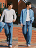 森馬（Semir）長(cháng)袖T恤男純棉2025春季打底上衣純色基礎百搭情侶款109925101201 曬單實(shí)拍圖