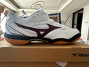 美津濃（MIZUNO）WAVE FANG PRO系列2男女專(zhuān)業(yè)羽毛球鞋減震防滑透氣室內綜合訓練鞋 白黑紅【穩定支撐】FANG PRO 41 =265mm 曬單實(shí)拍圖