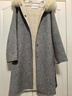 太平鳥(niǎo)毛領(lǐng)連帽全羊毛雙面呢大衣女冬裝外套 灰色 S 155 曬單實(shí)拍圖