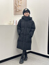 小黃鴨冬季兒童長(cháng)款加厚羽絨服親子男童女童過(guò)膝中大童新款小孩東北外套 黑色 新國標90白鴨絨 130 碼-建議身高120-130cm 曬單實(shí)拍圖