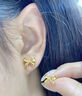 中國黃金（CHINA GOLD）18K金蝴蝶結(jié)耳釘女款直針款甜美耳生日禮物送女友老婆教師節(jié)禮物 18K金蝴蝶結(jié)耳釘【一對】約0.3g 曬單實(shí)拍圖