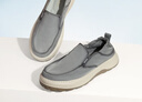 森達布鞋男夏季透氣不悶腳休閑鞋懶人一腳蹬帆布鞋 灰色 39 曬單實(shí)拍圖