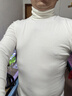 羅蒙（ROMON）純棉高領(lǐng)長(cháng)袖T恤男士秋冬季秋衣內衣緊身體恤保暖打底衫上衣服 白色 L 推薦【110-120斤】 曬單實(shí)拍圖