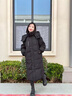 鴨鴨（YAYA）長款羽絨服女2025冬季新款時尚百搭過膝加厚連帽韓版保暖外套 米色 M (建議105-120斤) 曬單實拍圖
