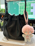 CHARLES&KEITH25秋新品時(shí)尚綁帶簡(jiǎn)約單肩斜挎水桶包CK2-10271627 Noir黑色 M 曬單實(shí)拍圖