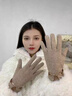恒源祥手套女士冬天韓版可觸屏加絨加厚保暖冬季騎行開(kāi)車(chē)羊毛手套 鏈條款[羊毛面料]駝色 均碼 曬單實(shí)拍圖
