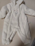 戴維貝拉（DAVE＆BELLA）嬰兒連體衣女寶寶滿月服幼童衣服保暖冬裝小童爬服新生兒外出服 米白 90cm （建議身高80-90cm） 曬單實拍圖