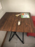 折疊桌餐桌家用小戶型吃飯桌簡易租房出租屋正方形小方桌子便攜式 胡桃+黑架【80*80*74cm】 曬單實拍圖