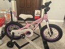 優(yōu)貝（RoyalBaby）兒童自行車(chē)男女鎂合金單車(chē) 月亮系列3-5歲 宇航員14寸 粉色 曬單實(shí)拍圖