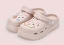 名創(chuàng)優(yōu)品（MINISO）洞洞鞋女款2025新款eva防滑防臭沙灘鞋增高涼拖鞋女夏季外穿 石英粉+水晶熊 36-37 曬單實(shí)拍圖