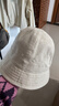 JOLISAC秋印漁夫帽春秋女日系棉麻遮陽(yáng)防曬小邊大頭圍時(shí)尚顯臉小水桶盆帽 米白色 棉麻經(jīng)典版 S 曬單實(shí)拍圖
