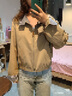茵曼撞色格紋立領(lǐng)純棉刺繡外套2025秋女裝新款夾克上衣 卡其色 S 曬單實(shí)拍圖