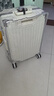 左汀行李箱鋁框拉桿箱加厚結實抗壓旅行箱登機箱大容量學生密碼箱皮箱 煙白色 22英寸 ，適合1-3天短途旅行 曬單實拍圖