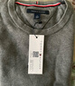 TOMMY HILFIGER【純色V領(lǐng)】秋冬男裝純棉商務(wù)休閑簡(jiǎn)約繡標打底衫針織衫毛衣 【純色圓領(lǐng)】-深灰色035 XL （推薦：165-180斤） 曬單實(shí)拍圖