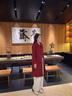 皮爾卡丹（pierre cardin）紅色雙面羊絨大衣女中長款2025年新款秋冬季高端新娘結(jié)婚毛呢外套 安可拉紅 S 曬單實拍圖