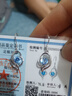 mini&yaya足銀耳環(huán)女士長款耳墜耳飾品女生日七夕情人節(jié)禮物送女友老婆實用 999足銀耳環(huán)【藍鋯】 曬單實拍圖