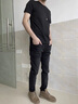 馬克華菲高端牛仔褲男士秋冬季新款韓版修身小腳彈力輕奢休閑長(cháng)褲子男 1048黑色 31 曬單實(shí)拍圖