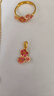 菜百首飾 黃金吊墜 桃氣滿(mǎn)滿(mǎn)粉色元氣桃花吊墜不含鏈 計價(jià) 約1.05克 曬單實(shí)拍圖