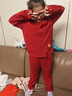 松山棉店松山福馬上有福紅色睡衣兒童長(cháng)袖家居服套裝本命馬年秋冬 曬單實(shí)拍圖