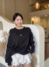 冶芷三條杠蝴蝶結(jié)黑色衛(wèi)衣女2025秋季新款韓系長(zhǎng)袖上衣 三條杠蝴蝶結(jié)黑色衛(wèi)衣 M 曬單實(shí)拍圖