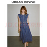 UR2025夏季新款女裝復(fù)古牛仔荷葉邊牛仔連衣裙UWG850114 藍(lán)色1 M 曬單實拍圖