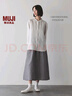 無(wú)印良品（MUJI）女式 漢麻棉輕便長(cháng)裙 長(cháng)半身裙女裙子 25年夏季女裝 BE1VBC5S 灰色條紋 S （155/62A） 曬單實(shí)拍圖